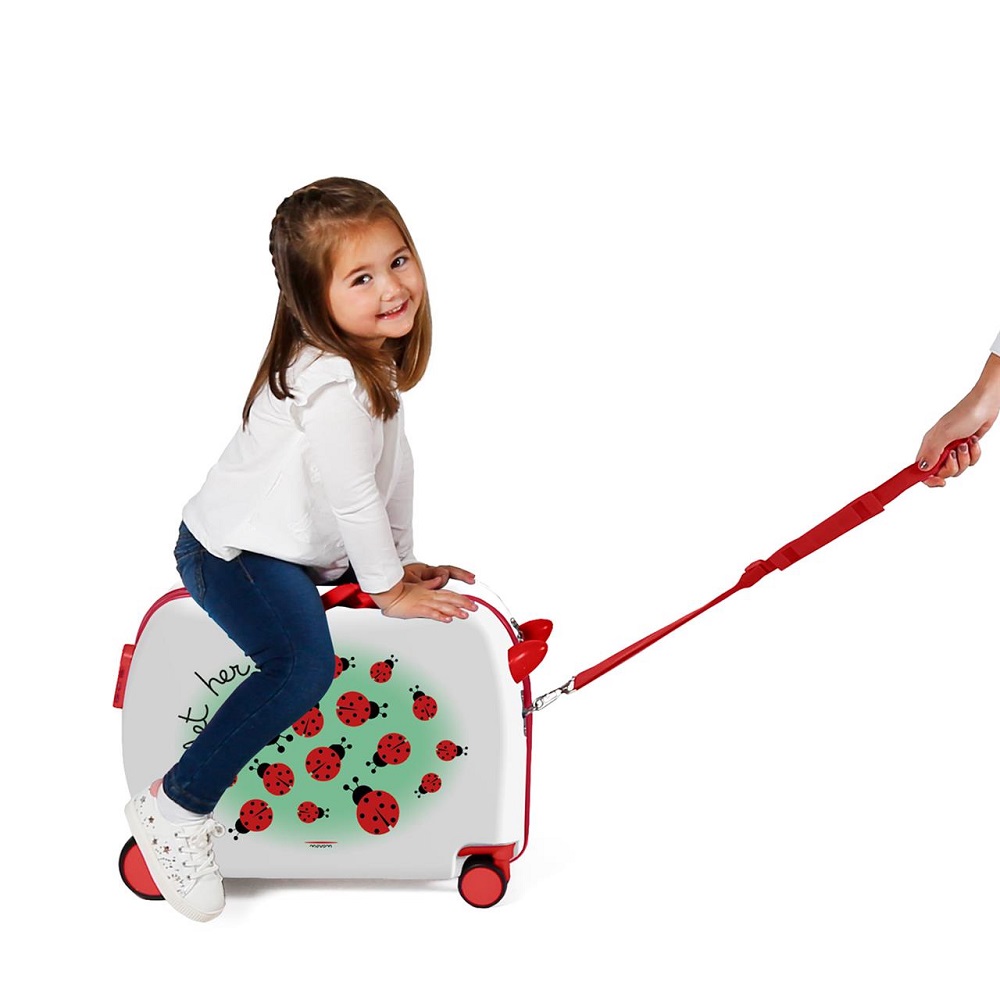 Resväska barn att åka på Movom Ladybird vit Resväska barn att åka på Movom Ladybird vit