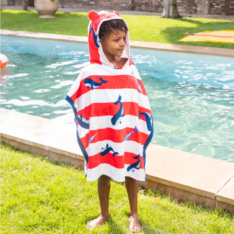 Badponcho för barn Swim Essentials Whales