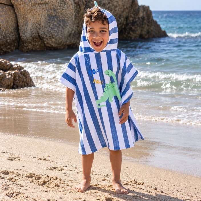 Badponcho - Swim Essentials Blue Dino