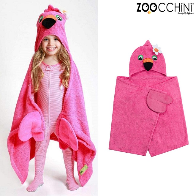 Badponcho till barn Zoocchini Flamingo