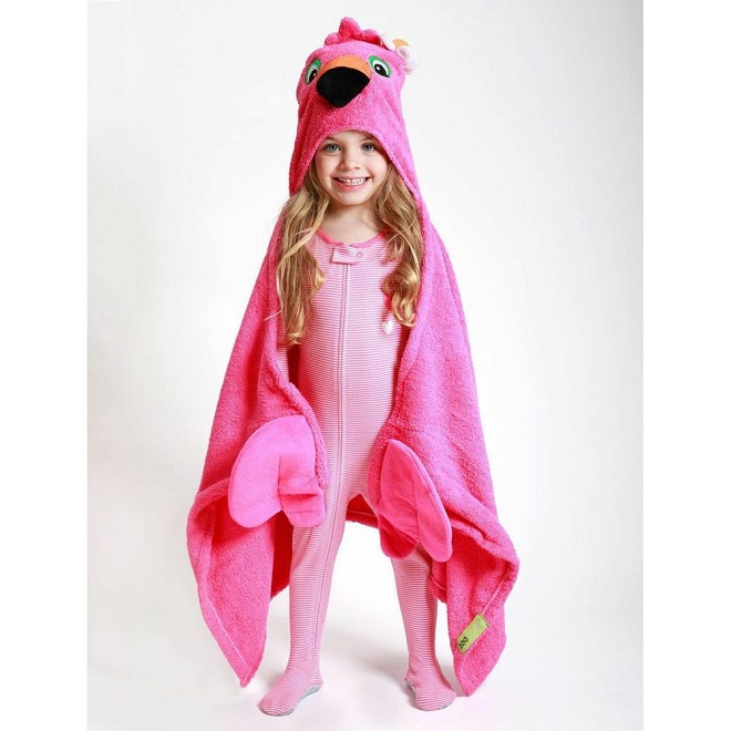 Badponcho till barn Zoocchini Flamingo