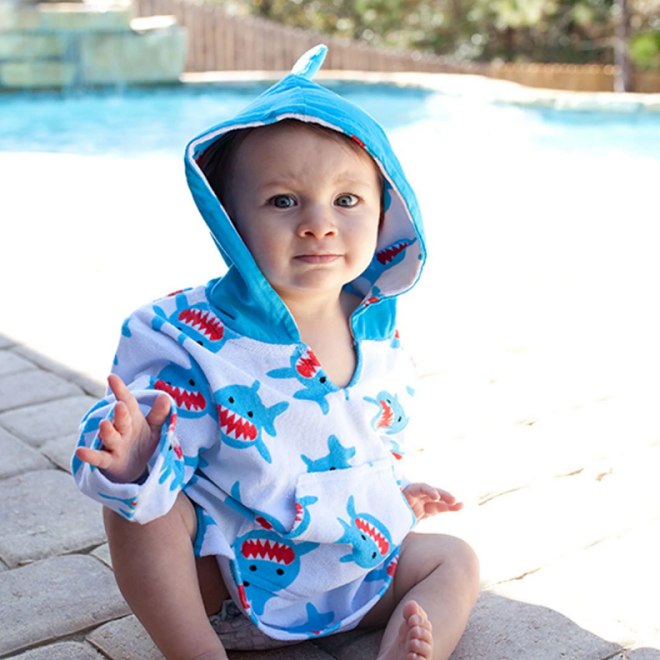 Badponcho för barn och baby Zoocchini Shark