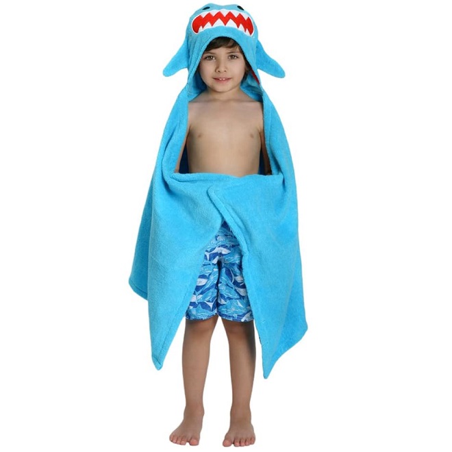 Badponcho till barn Zoocchini Shark