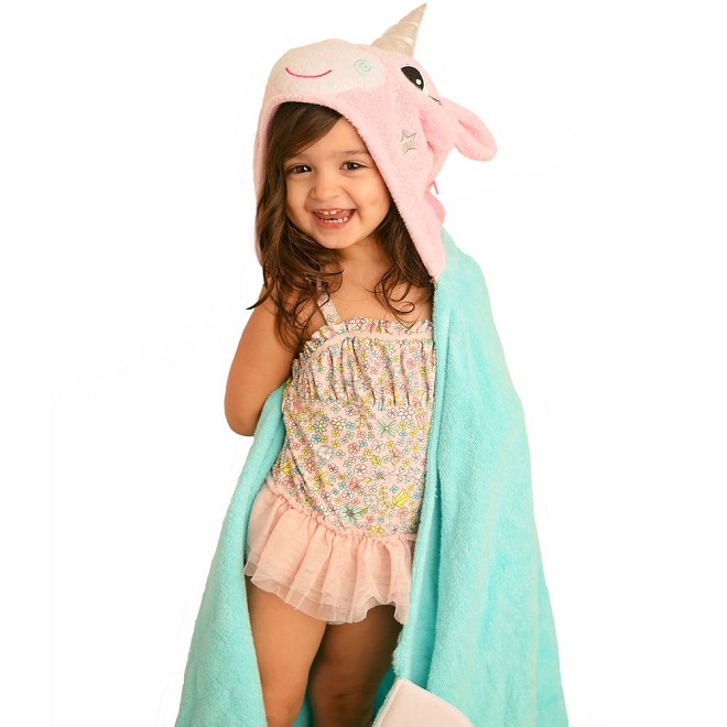 Badponcho till barn Zoocchini Unicorn