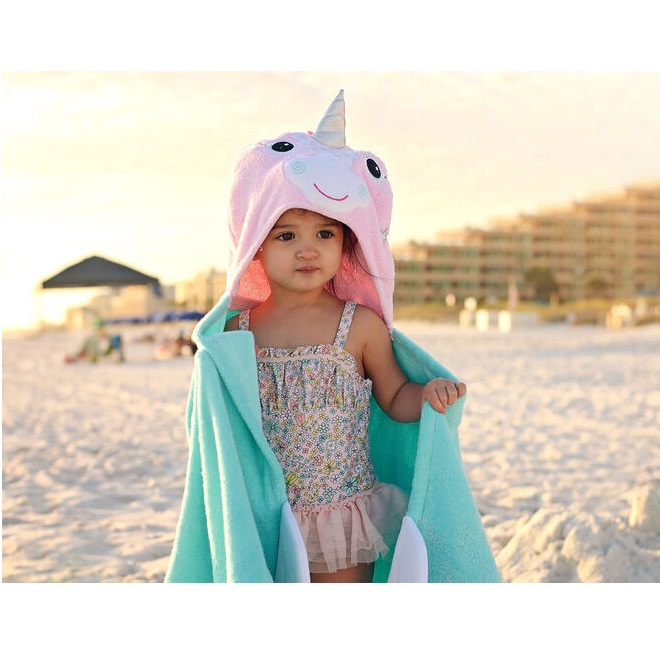 Badponcho till barn Zoocchini Unicorn