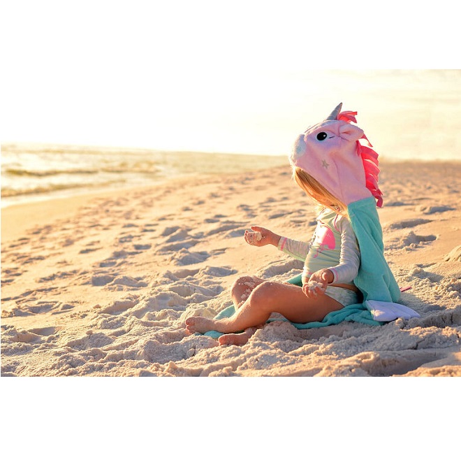 Badponcho till barn Zoocchini Unicorn