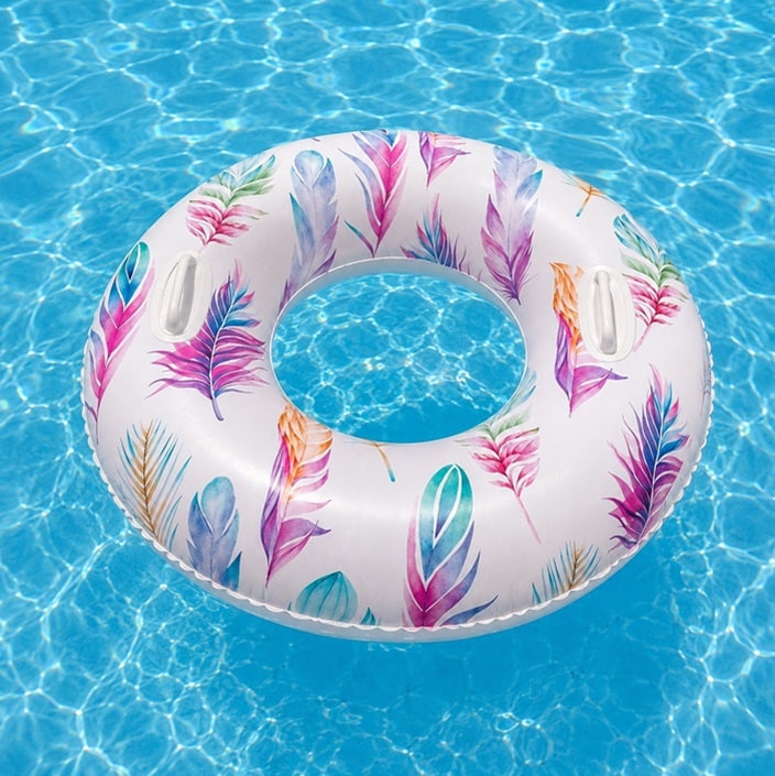 Badring XL med handtag - Intex Tropical Leaves