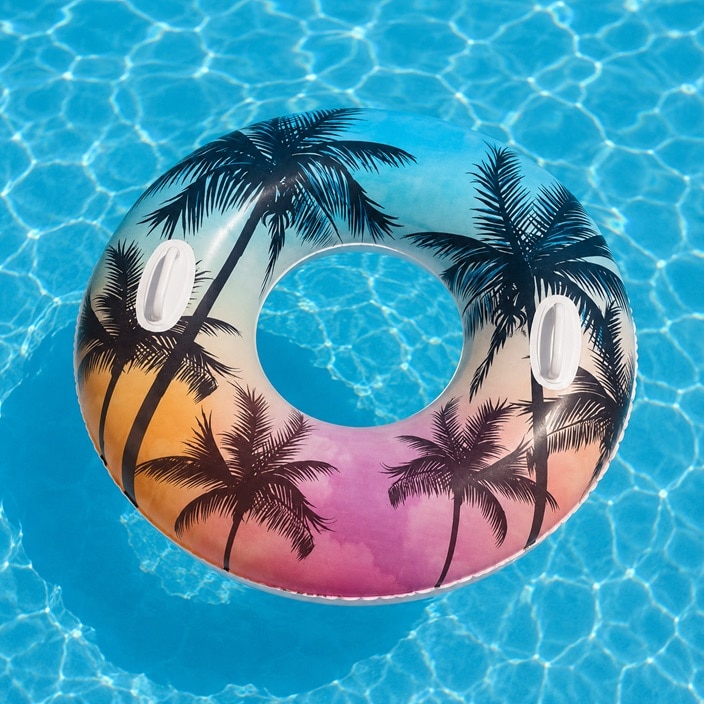 Badring XL med handtag - Intex Tropical Plam Trees