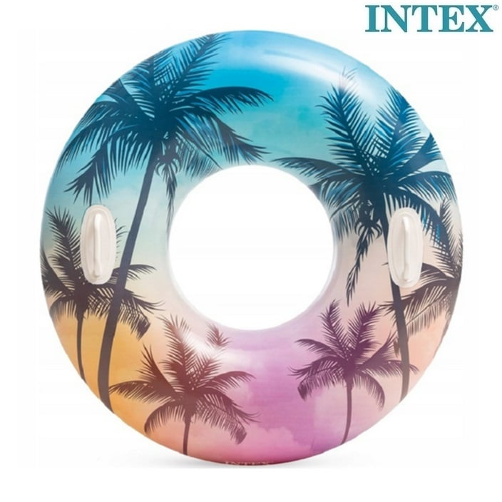 Badring XL med handtag - Intex Tropical Plam Trees
