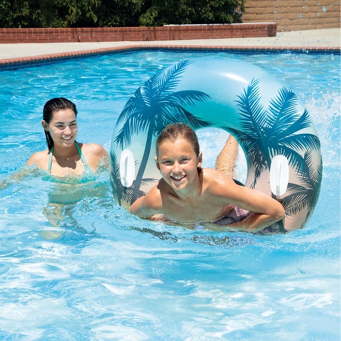 Badring XL med handtag - Intex Tropical Plam Trees