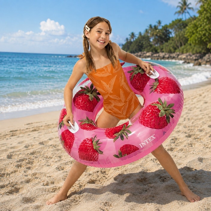 Badring XL för barn - Intex Strawberry