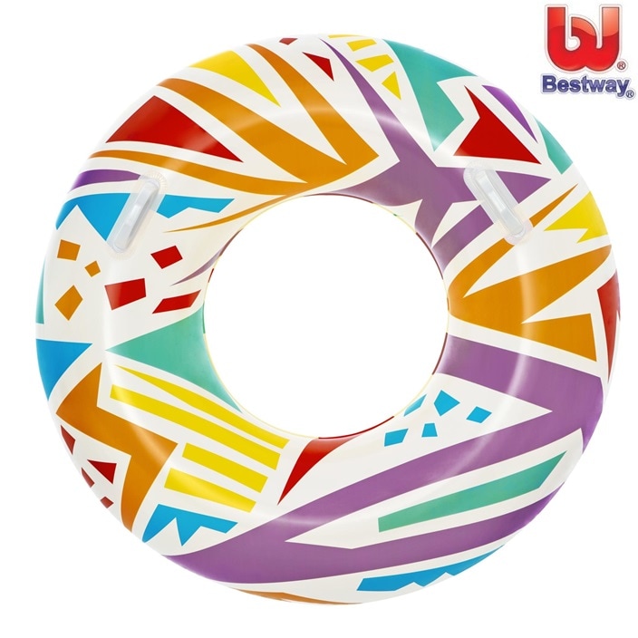 Badring XL med handtag - Bestway Geo Yellow