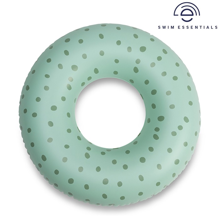 Uppblåsbar badring Swim Essentials Green With Dots