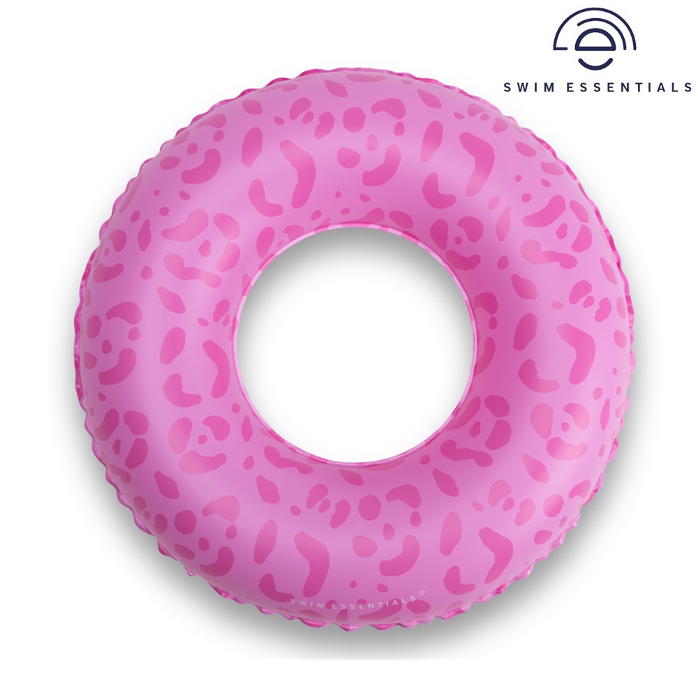 Uppblåsbar badring Swim Essentials Pink Leopard