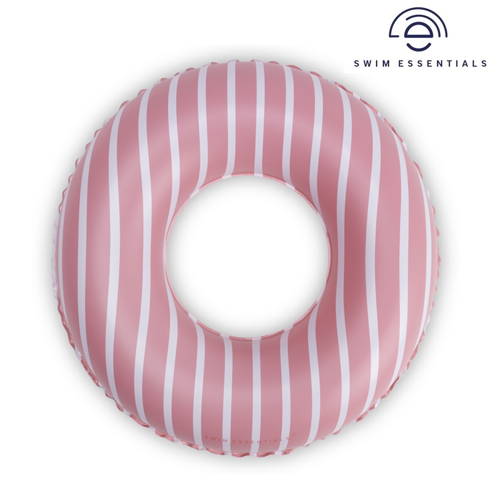 Uppblåsbar badring Swim Essentials Pink Stripes