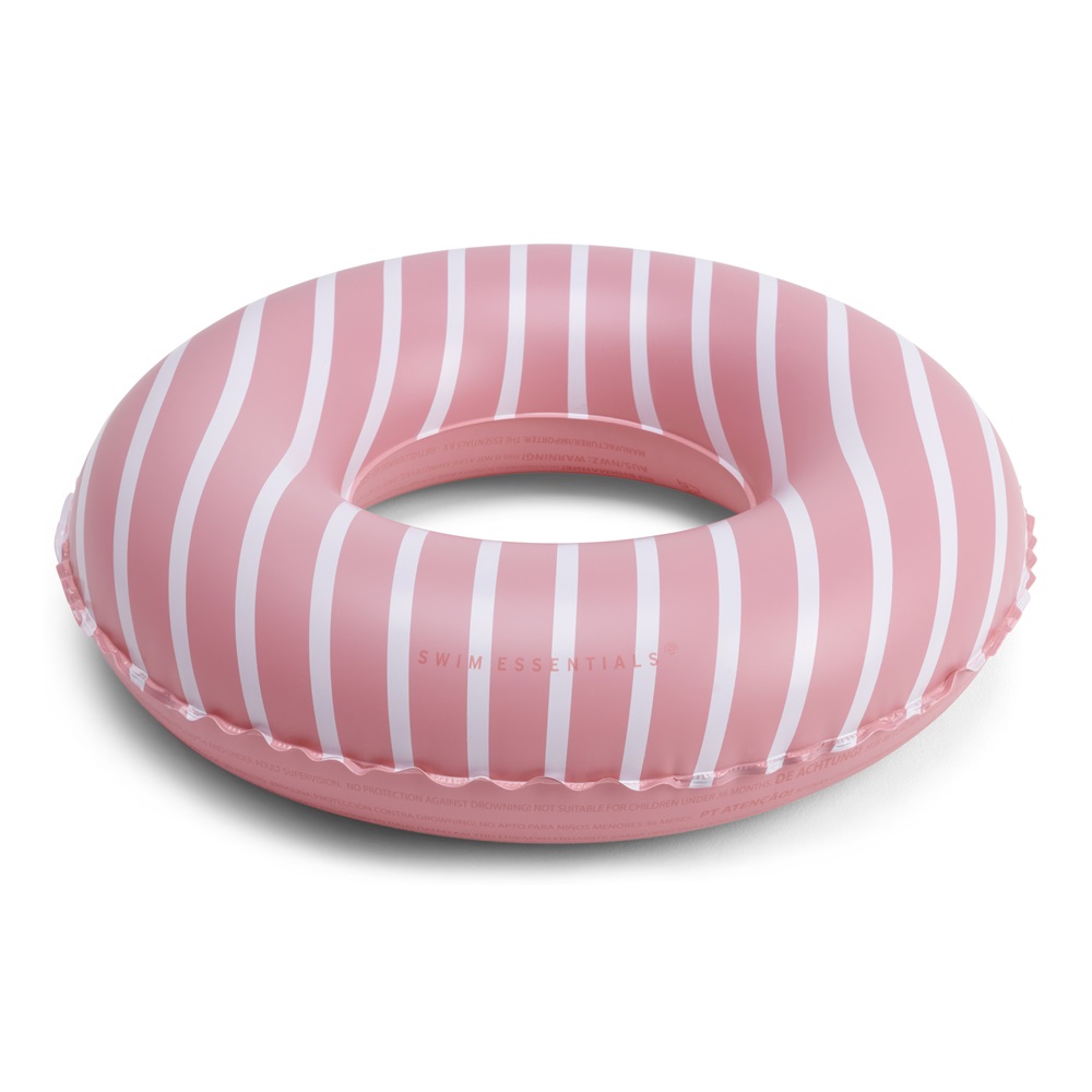 Uppblåsbar badring Swim Essentials Pink Stripes