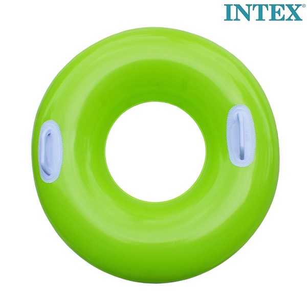 Uppblåsbar badring med handtag till barn Intex Green