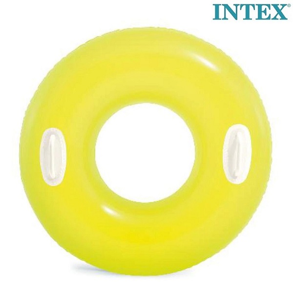 Uppblåsbar badring med handtag till barn Intex Yellow