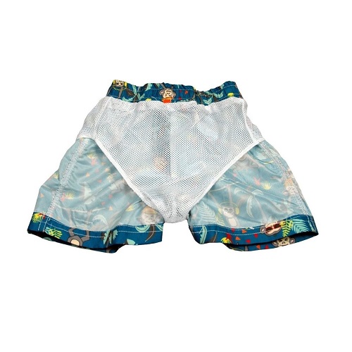 Badshorts barn Banz Navy Djungle blå