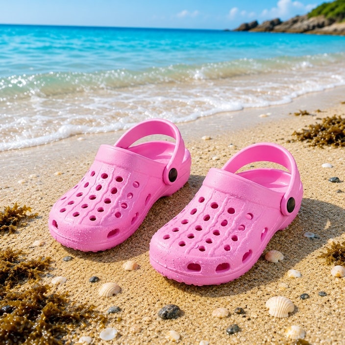 Badtofflor för barn - Playshoes Clogs Pink
