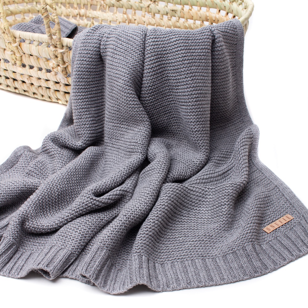 Barnfilt Snufie Knitted Grey