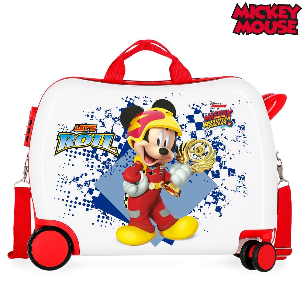 Resväska för barn att åka på Mickey Mouse Let's Roll