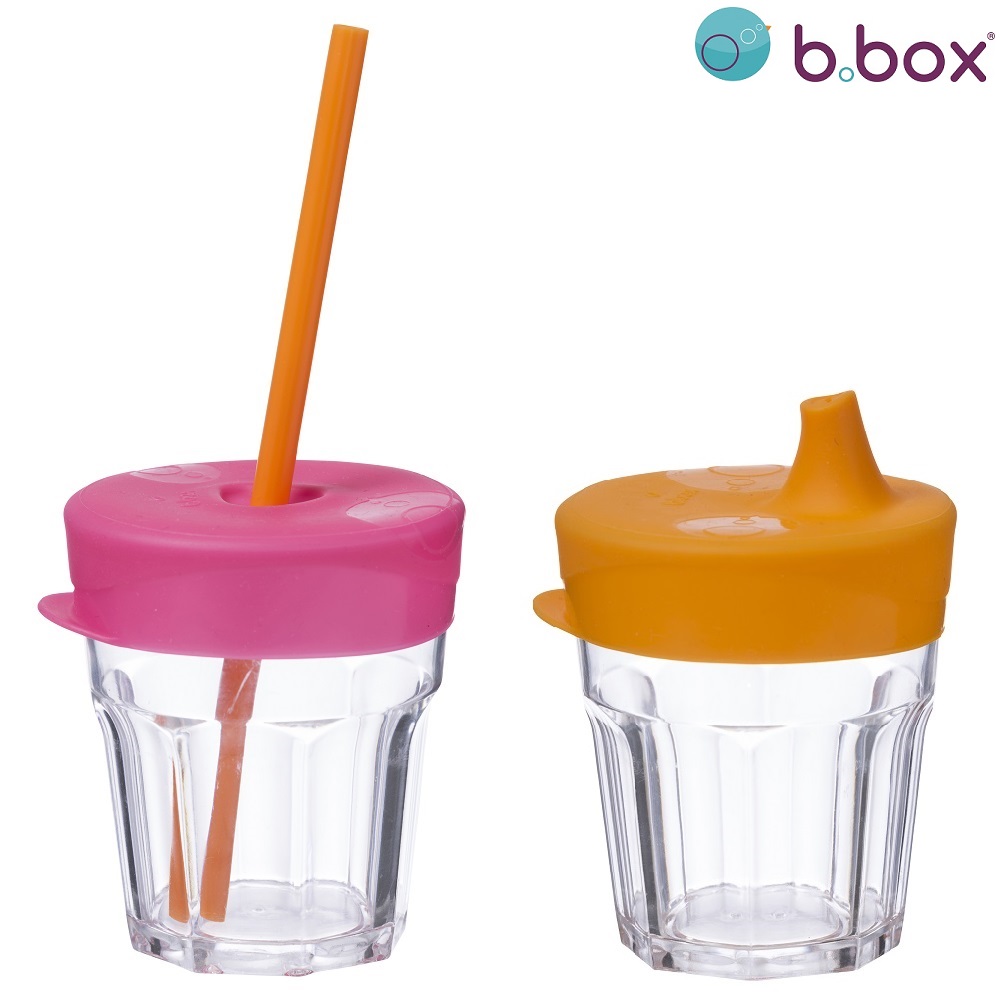 Silikonlock med sugrör och drickpip till glas B.box Travel Lid