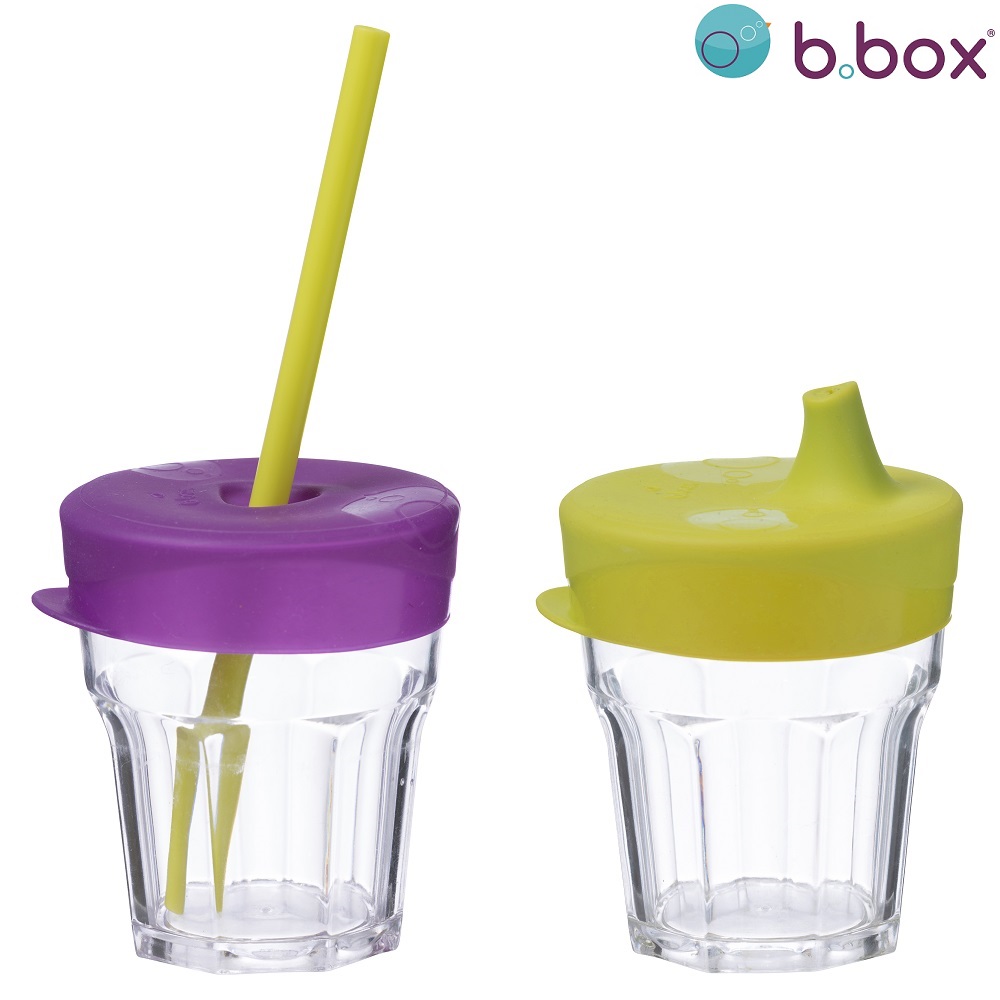 Silikonlock med sugrör och drickpip till glas B.box Travel Lid