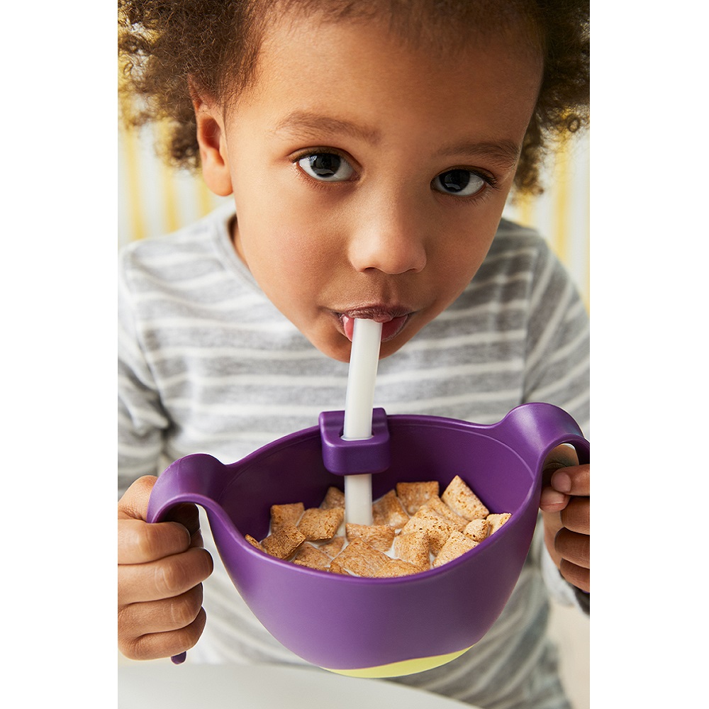 Matskål med sugrör för barn B.box Bowl and Straw XL Passion Splash
