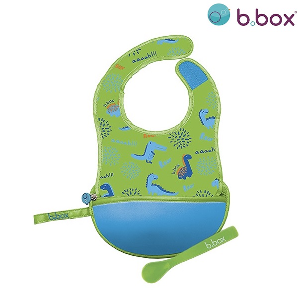 Haklapp med sked B.box Travel Bib Dino