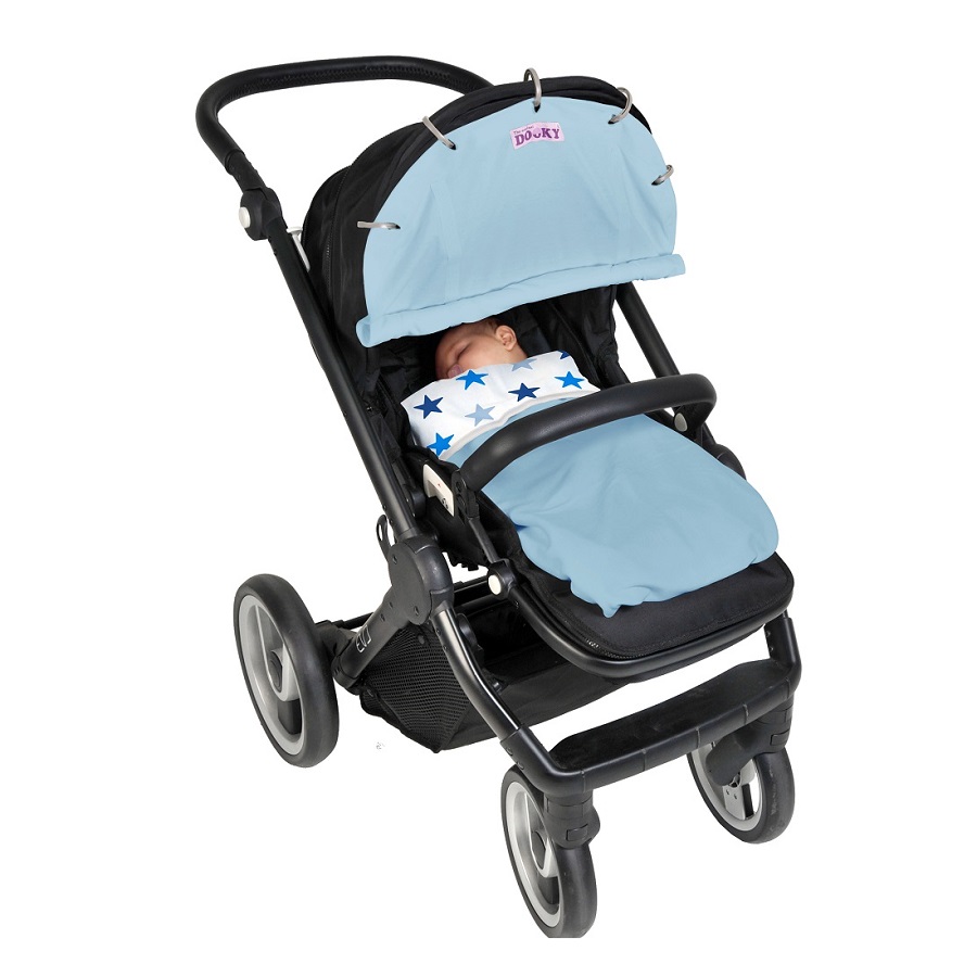 Solskydd barnvagn Dooky Baby blue ljusblå