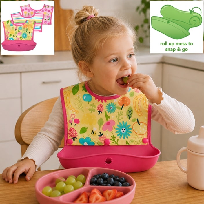 Haklapp - Green Sprouts Snap & Go Bee Floral 3-in-1 set