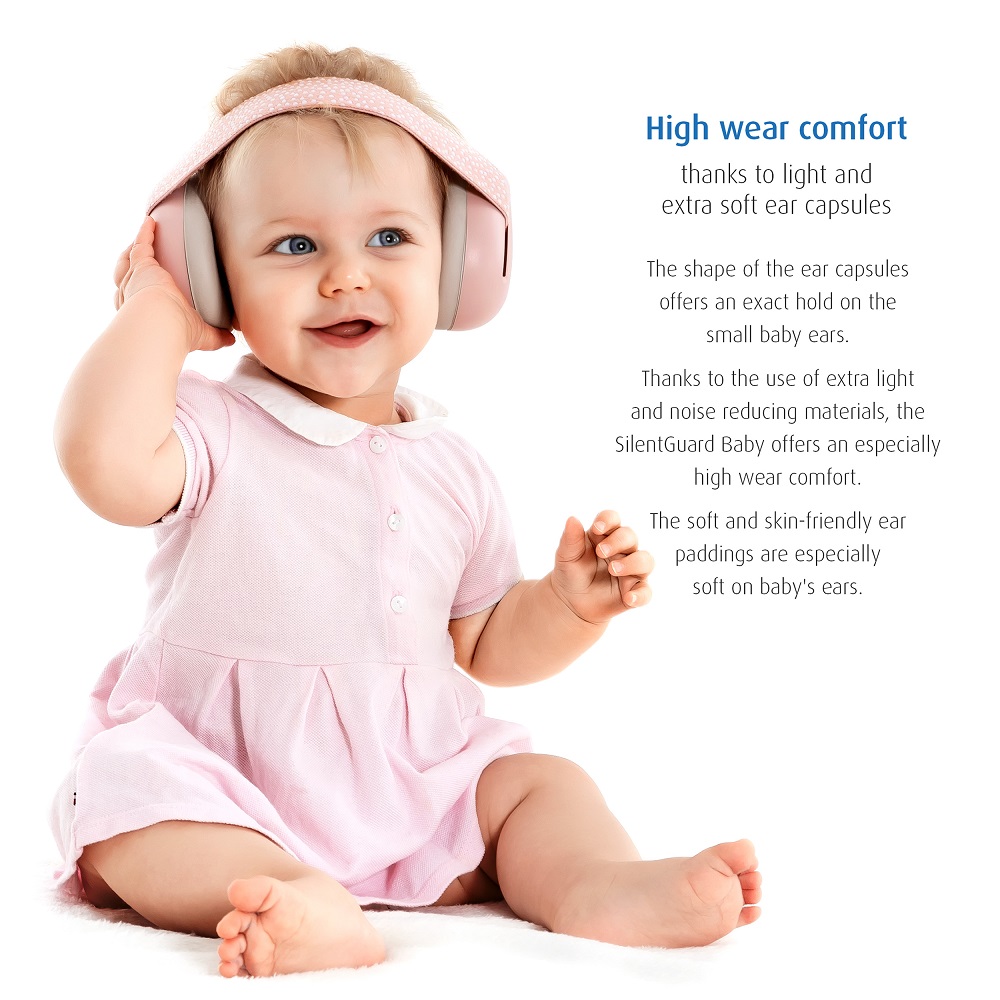 Hörselkåpor baby Reer SilentGuard rosa