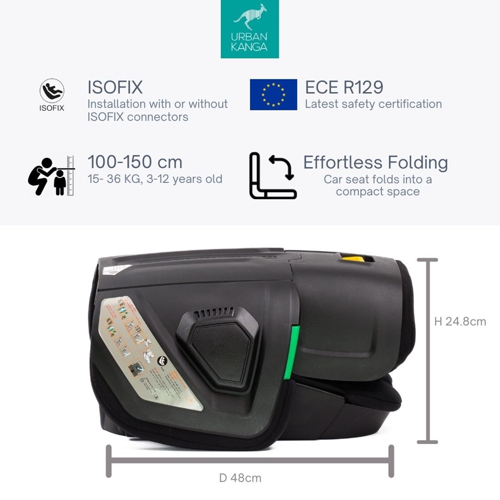 Hopfällbar bilbarnstol - Wallaroo 2.0 Car Seat Black