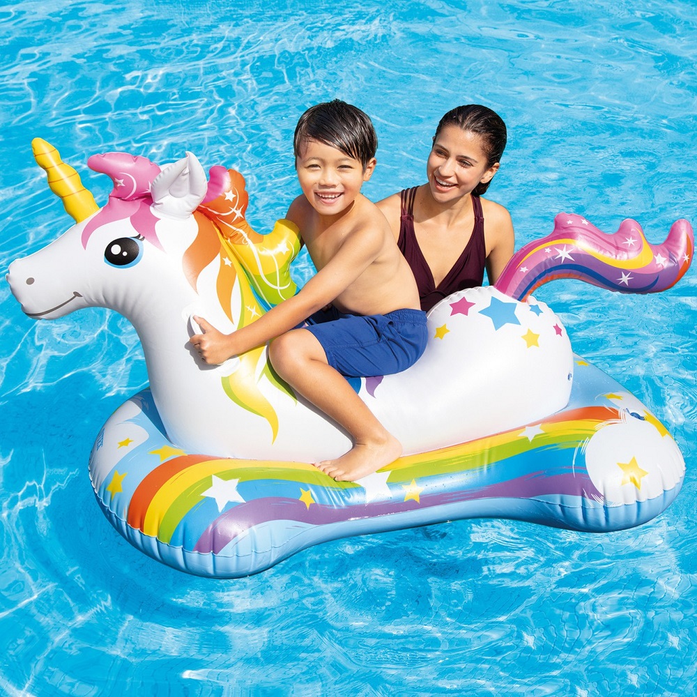 Uppblåsbart baddjur för barn Intex Unicorn stor