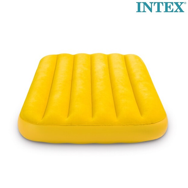 Uppblåsbar resesäng för barn Intex resemadrass gul