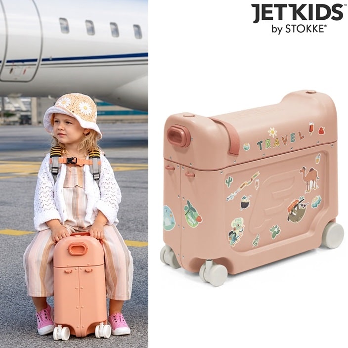Åkbar resväska - Stokke JetKids BedBox Coral Pink