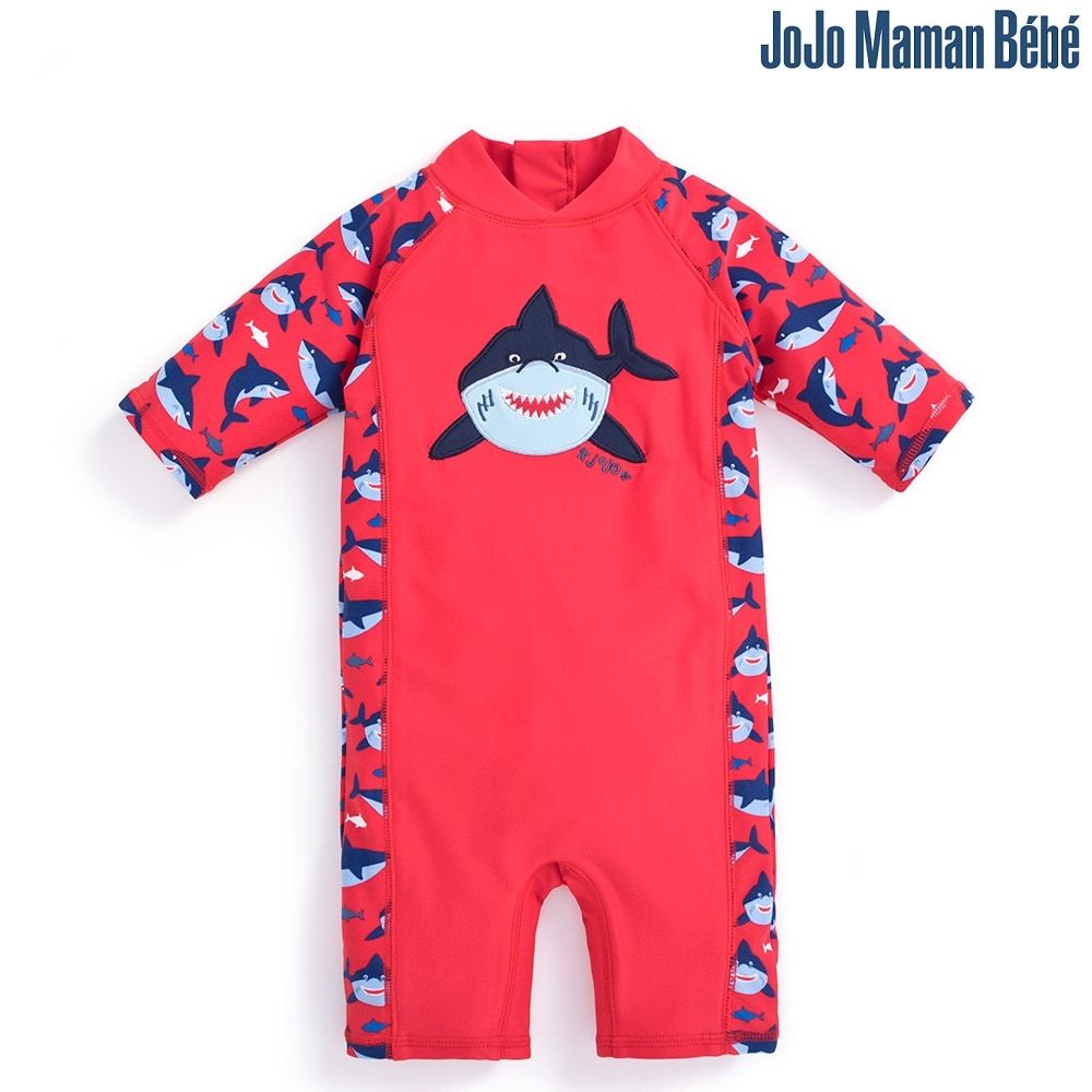 Jojo Maman Bebe Uv Drakt For Baby Red Shark Barnresebutiken Se