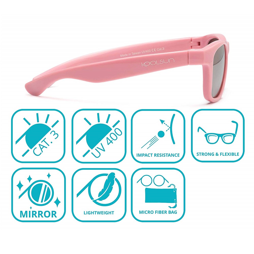 Solglasögon för barn - Koolsun Wave Pink Sachet
