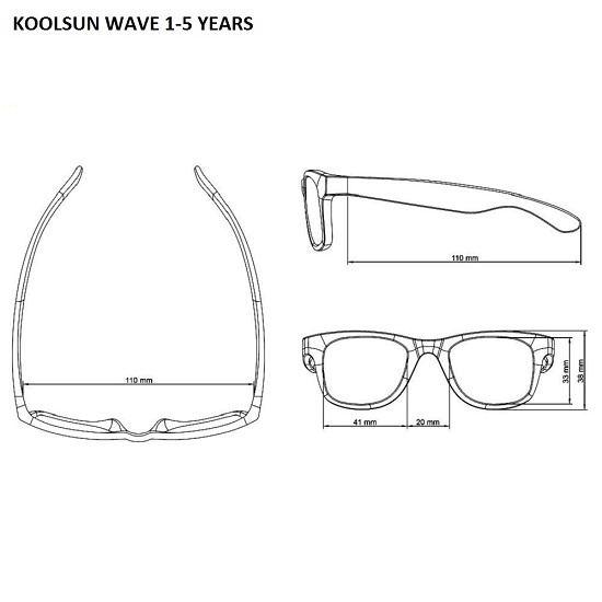 Solglasögon för barn - Koolsun Wave Matte Black