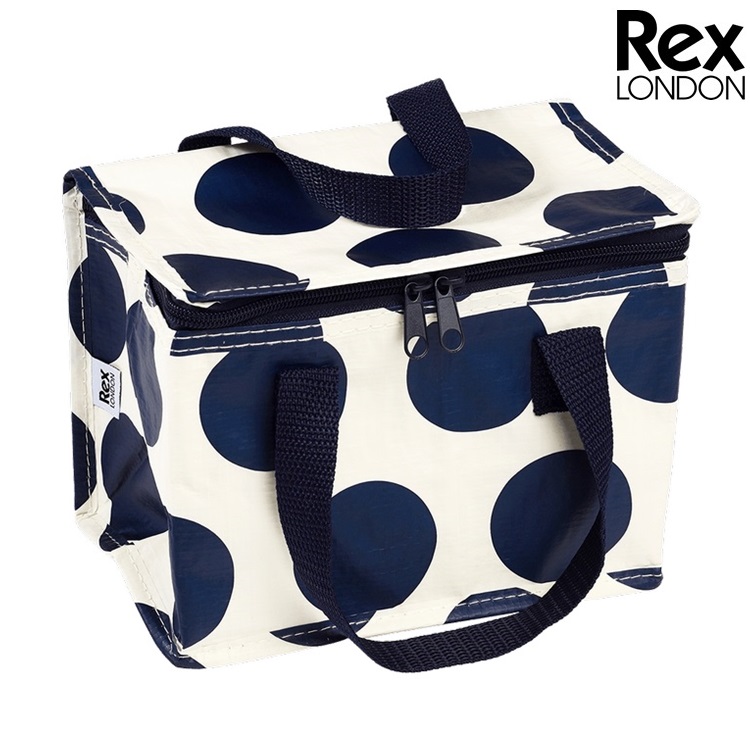 Liten kylväska Rex London Lunch Bag Navy on White