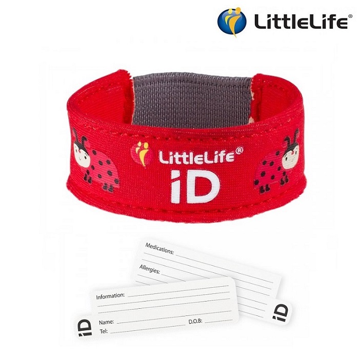 Id armband barn Littlelife Id Strap Ladybrid rött