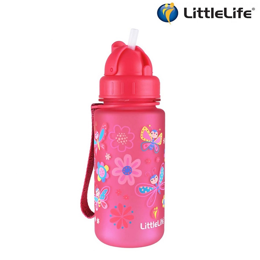 Vattenflaska barn Littlelife Butterfly 400 ml Rosa