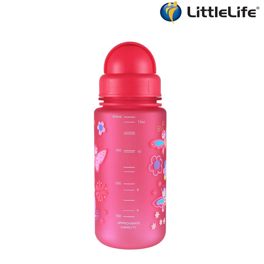 Vattenflaska barn Littlelife Butterfly 400 ml Rosa