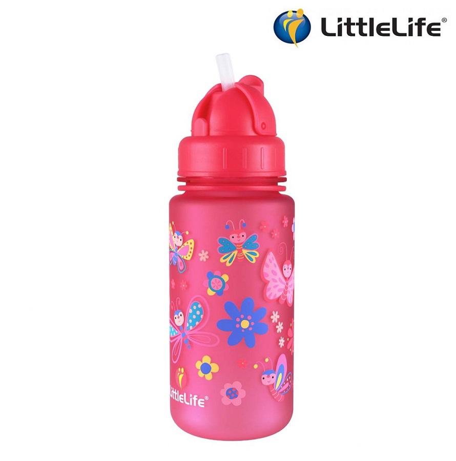 Vattenflaska barn Littlelife Butterfly 400 ml Rosa