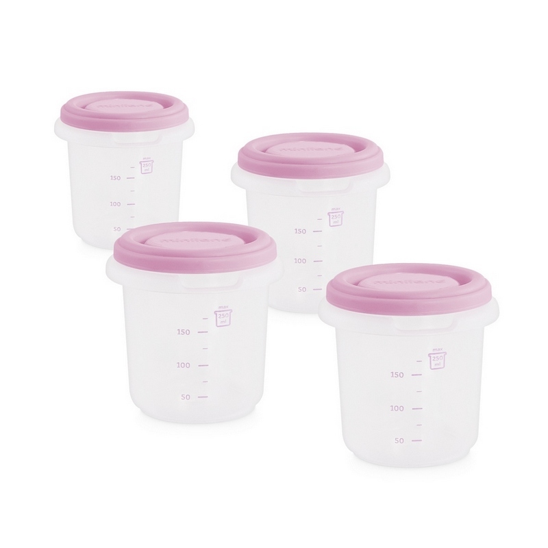 Matburkar för barnmat Miniland Hermisized rosa 4-pack