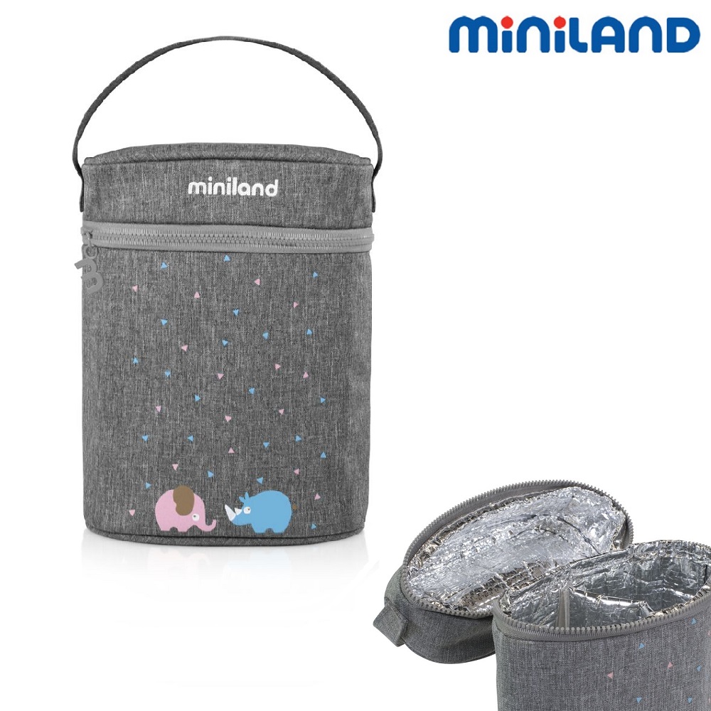 Kylisolerväska Miniland Thermobag för 2 flaskor grå