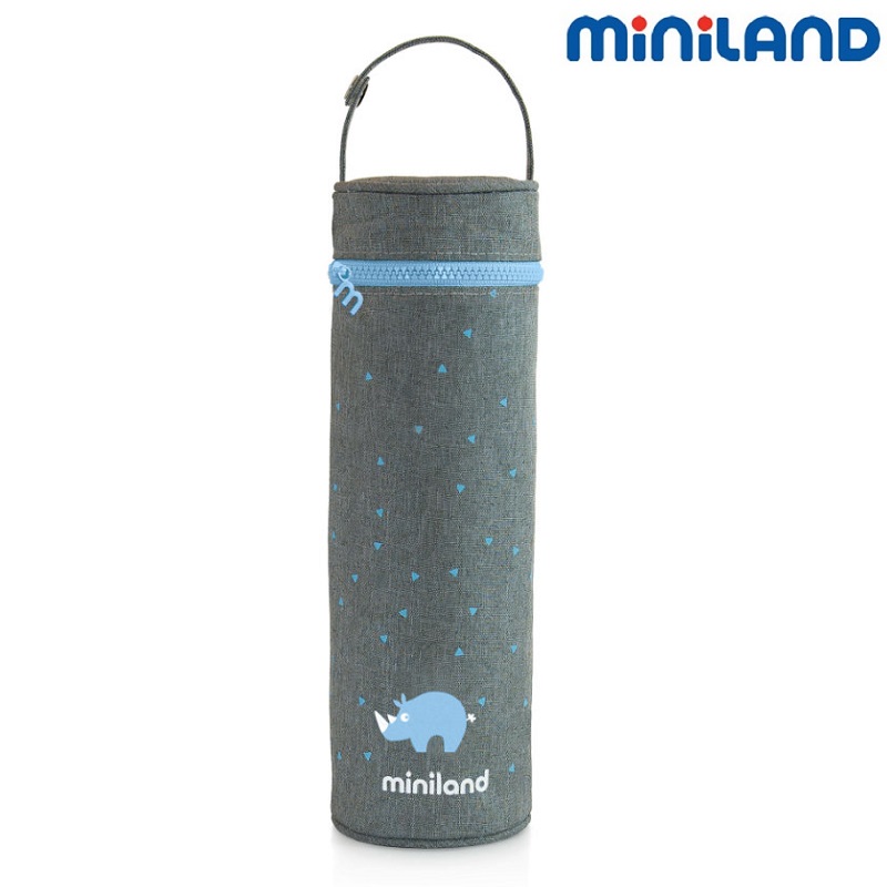 Liten termosväska till nappflaska Miniland blå elefant