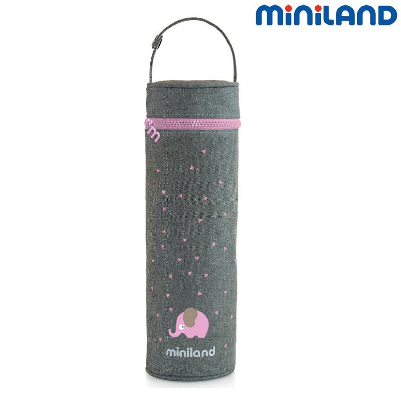 Liten termosväska till nappflaska Miniland rosa elefant