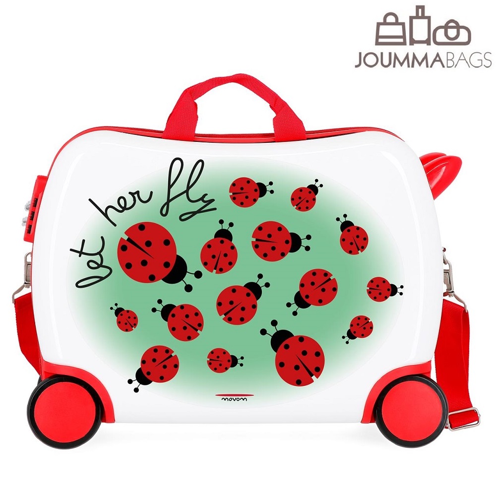 Resväska för barn att åka på Movom Ladybird